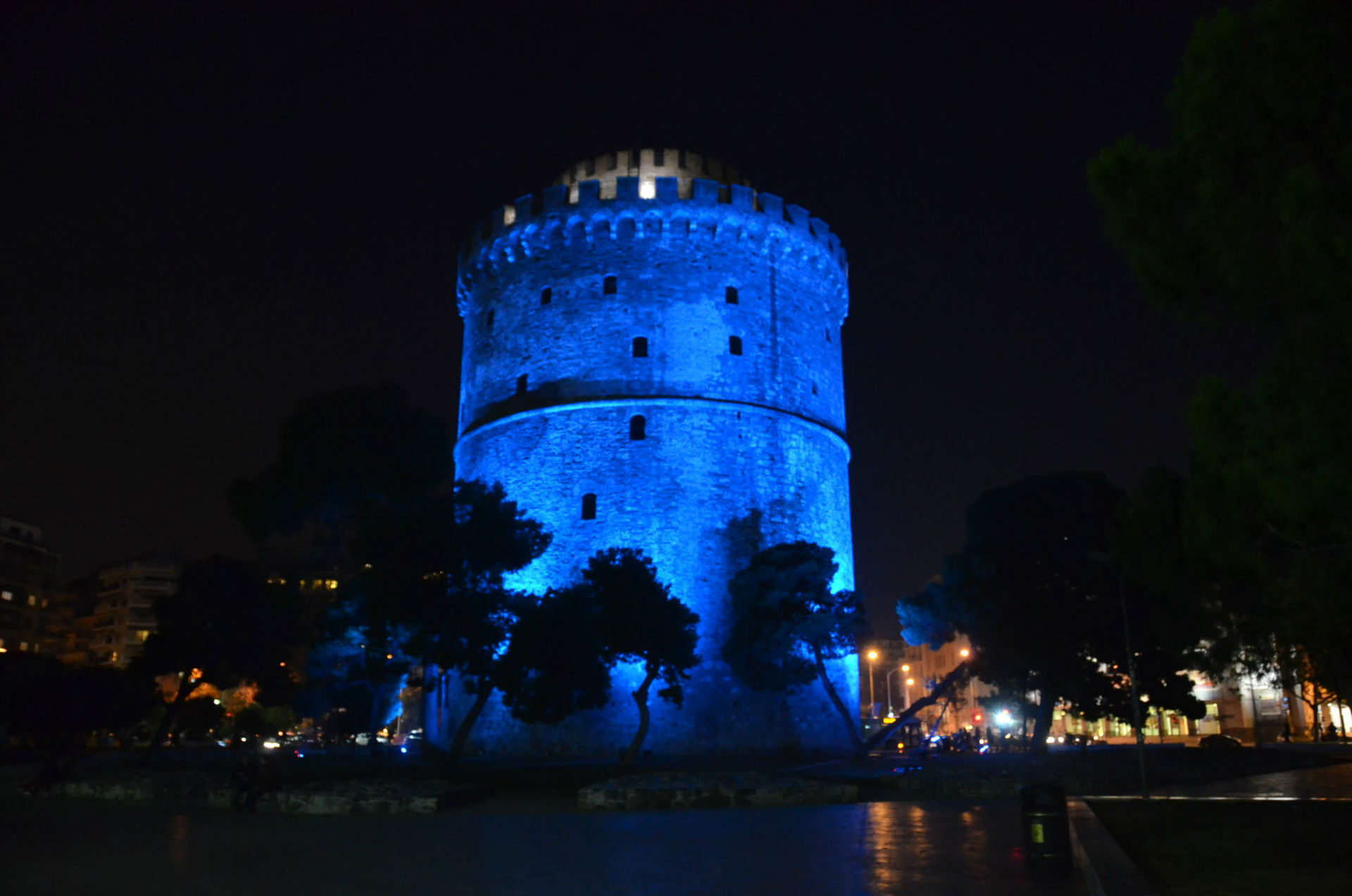 Blue White Tower